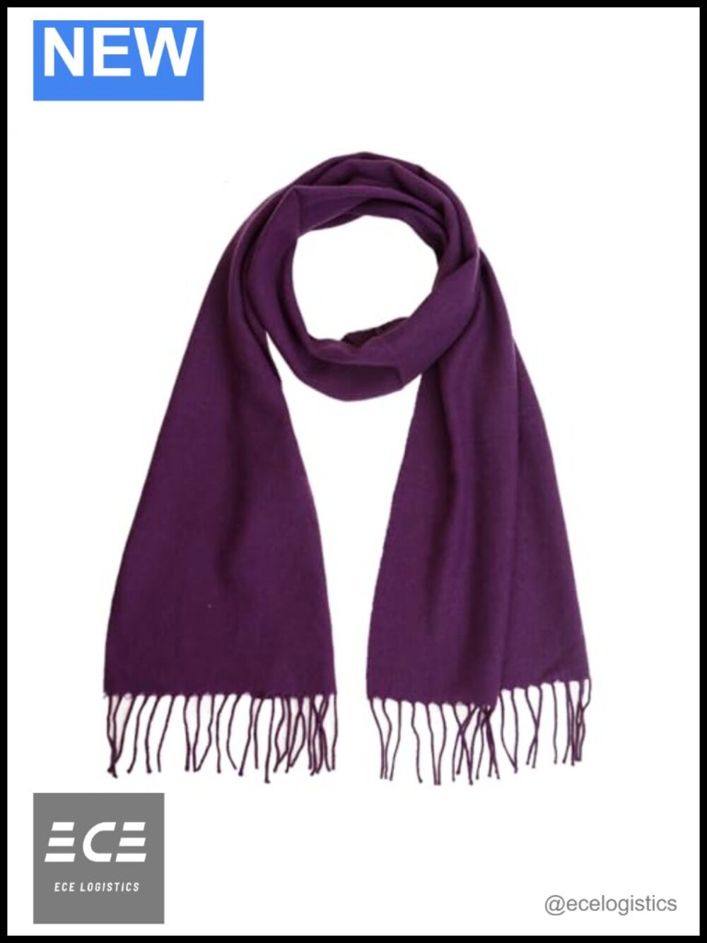 100% Cashmere Knit Scarf Ultra Lightweight Soft Warm Fringed Edges